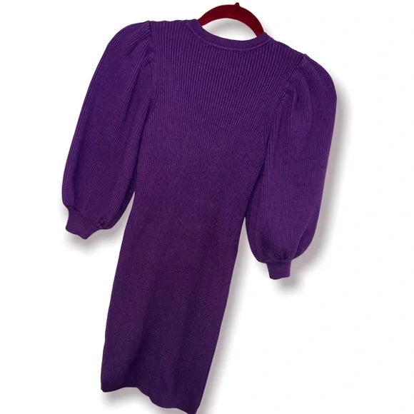 ZARA | Puffy Sleeve Ribbed Sweater Dress - Picture 6 of 10